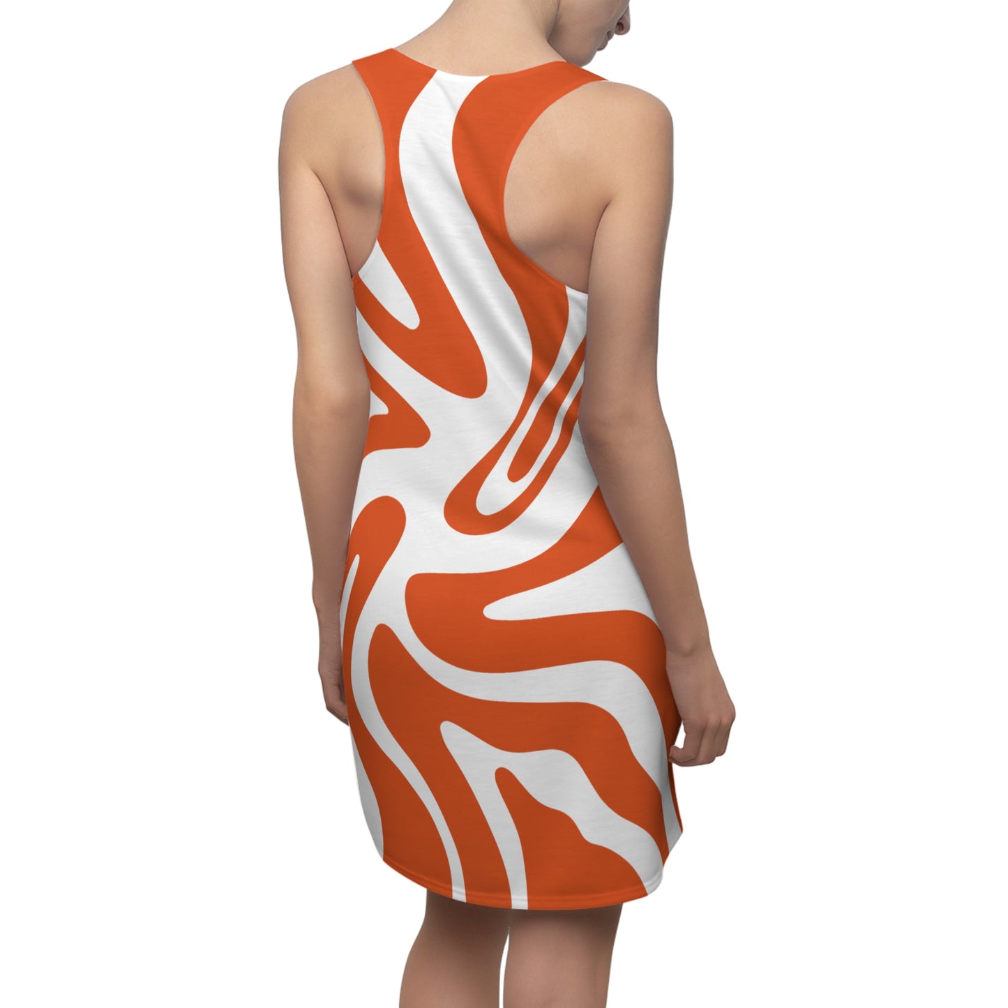 Damen Kleid Swirl Muster Racerback Sommer Bohemian Beach