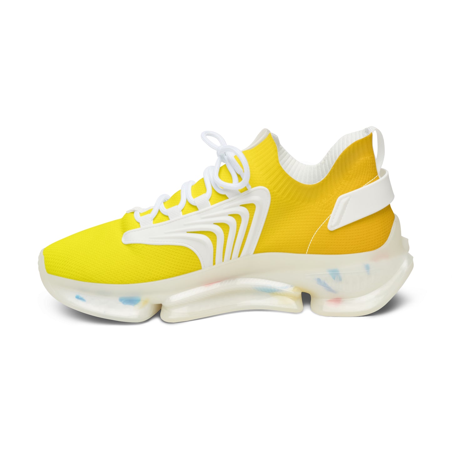 MauserDesign Damen Sneaker gelb Mesh Atmungsaktiv Bequeme Turnschuhe