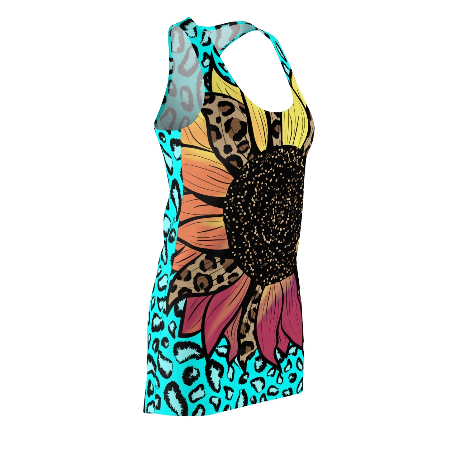 Sonnenblume Racerback Kleid – Leicht & Stylisch Leopardenmuster Leopard