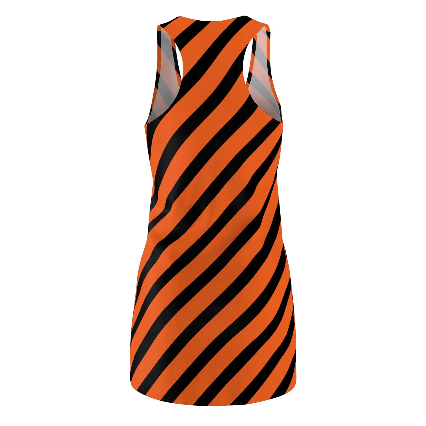 Streifen Racerback Kleid – Schwarz Orange Sommerkleid