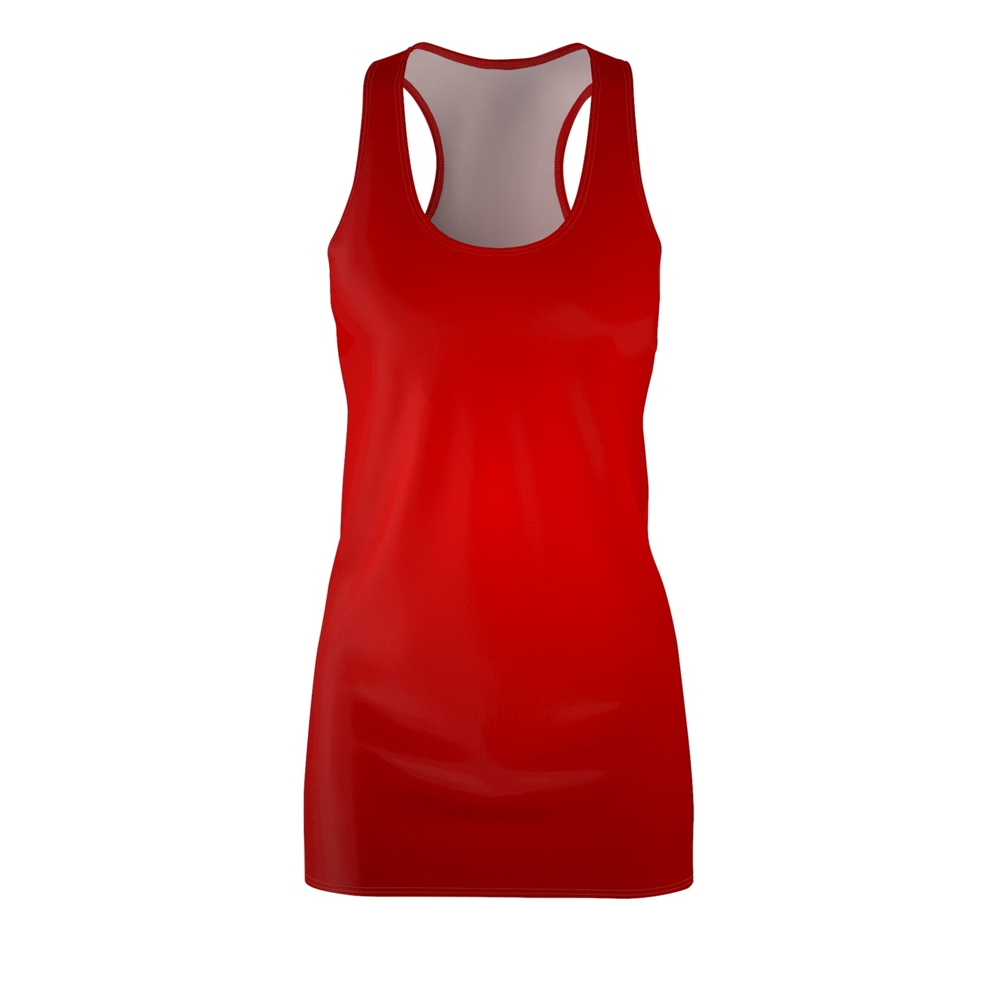 Rotes Damen Racerback Kleid mit Handprint Design Sommer Strandkleid