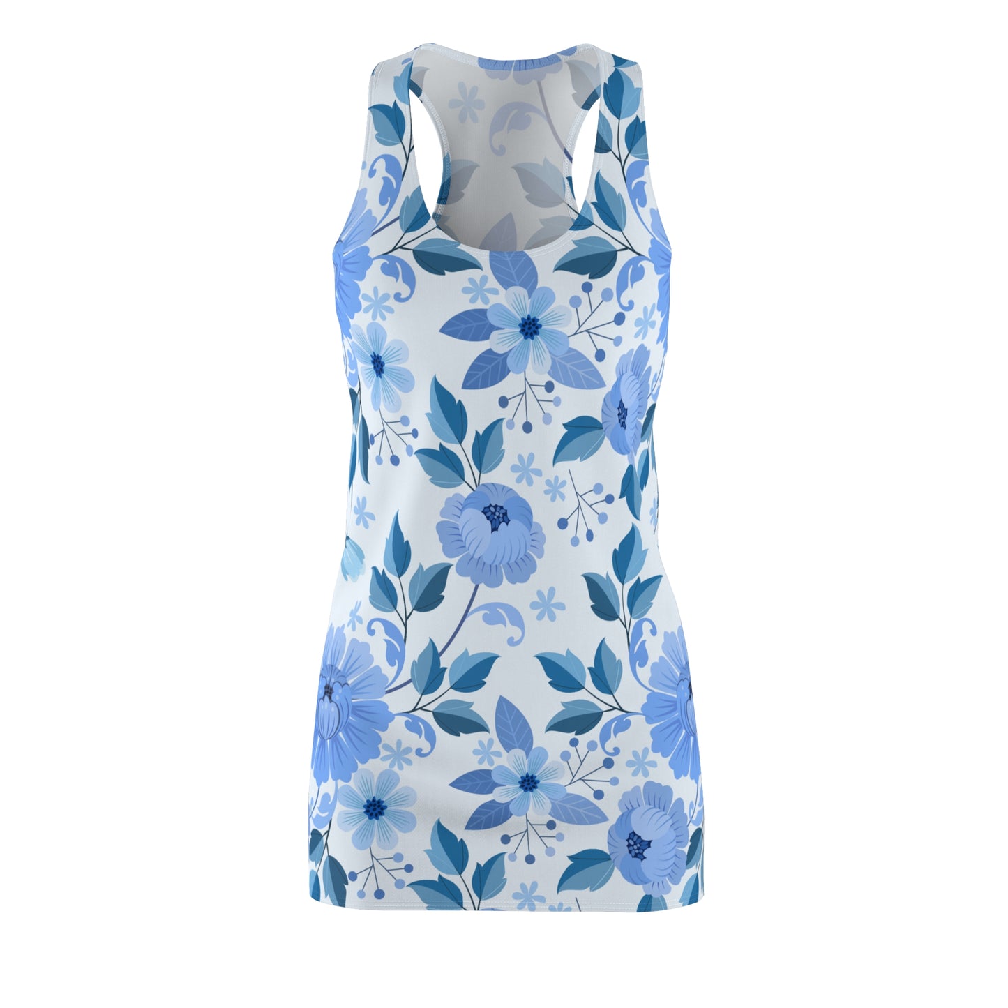 Damen Kleid Floral Racerback Sommer Strand Casual