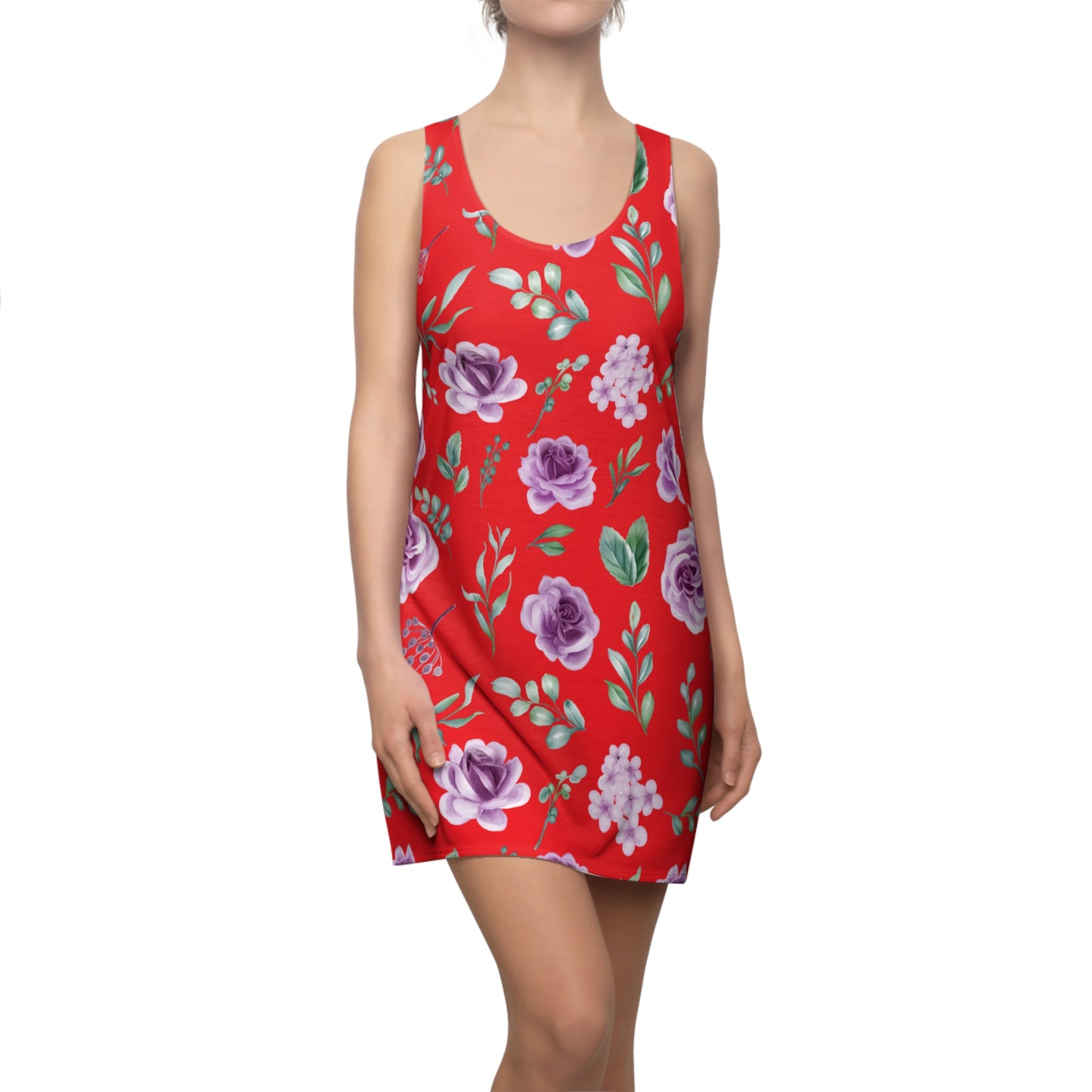 Rot Floral Racerback Kleid – Blumenkleid Sommer Damen