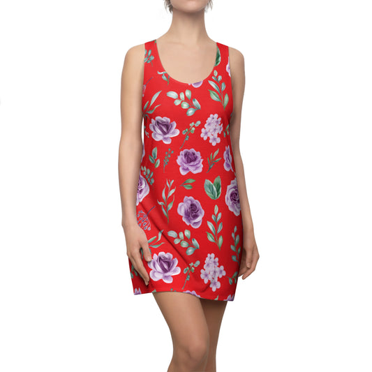 Rot Floral Racerback Kleid – Blumenkleid Sommer Damen