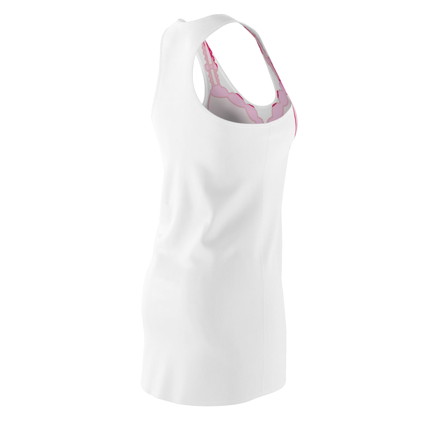 Racerback Kleid mit BH-Print – Weißes Damen Sommerkleid, Sexy Freizeitlook