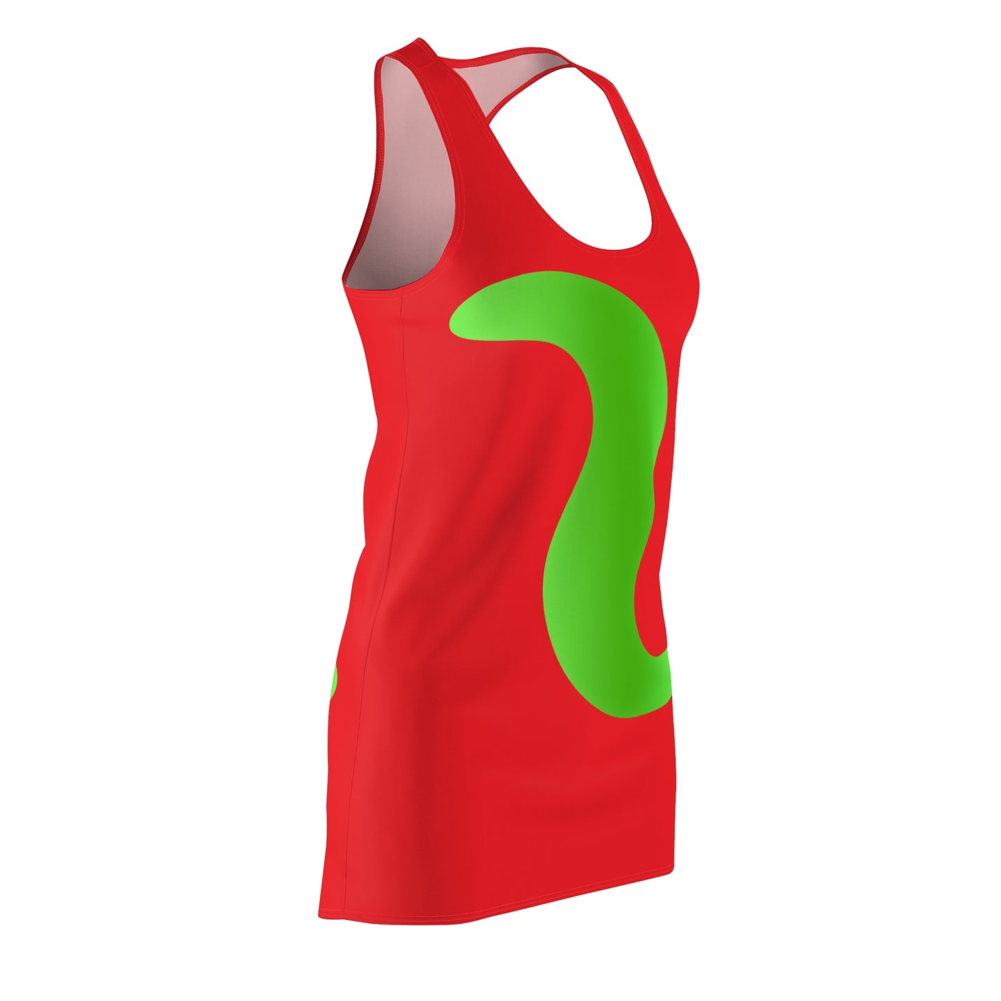 Rot Grün Abstrakt Racerback Kleid – Stylishes Sommerkleid