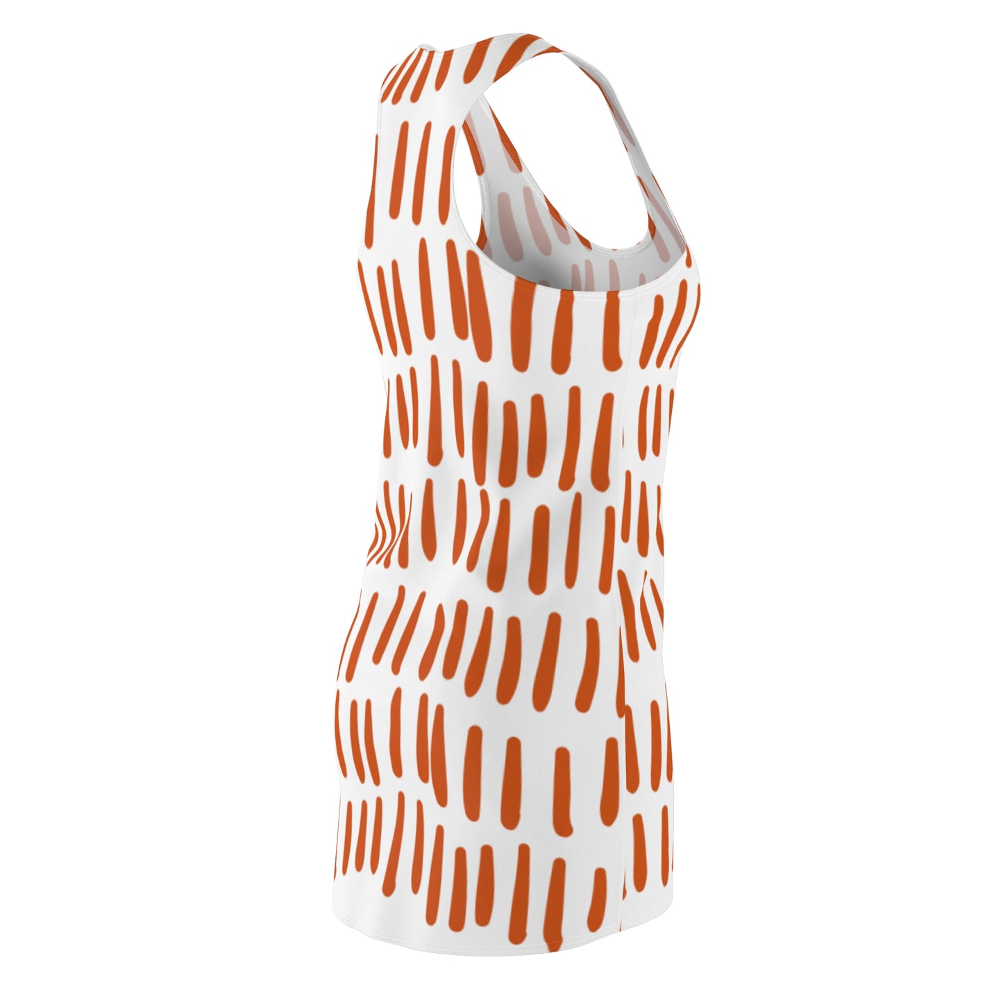 Weiß Orange Boho Racerback Kleid – Modernes Sommerkleid