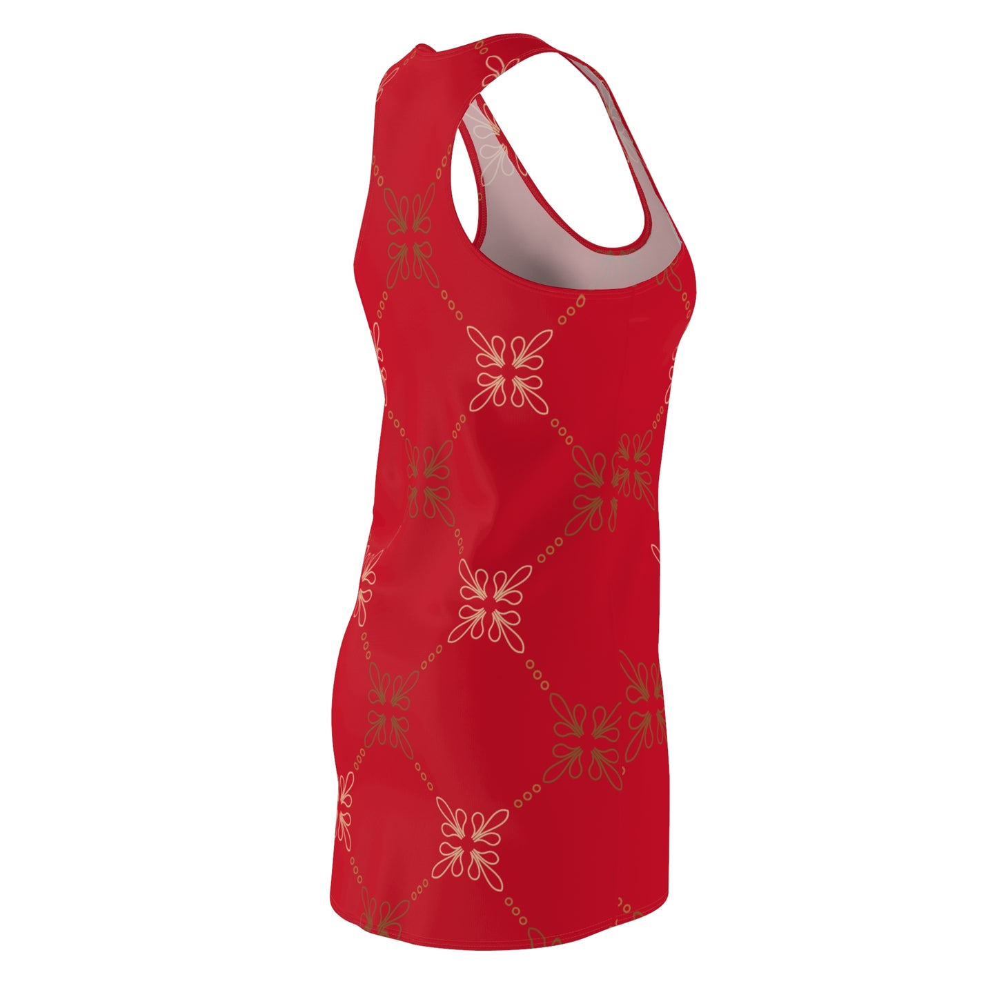 Rot Beige Floral Racerback Kleid – Elegantes Sommerkleid
