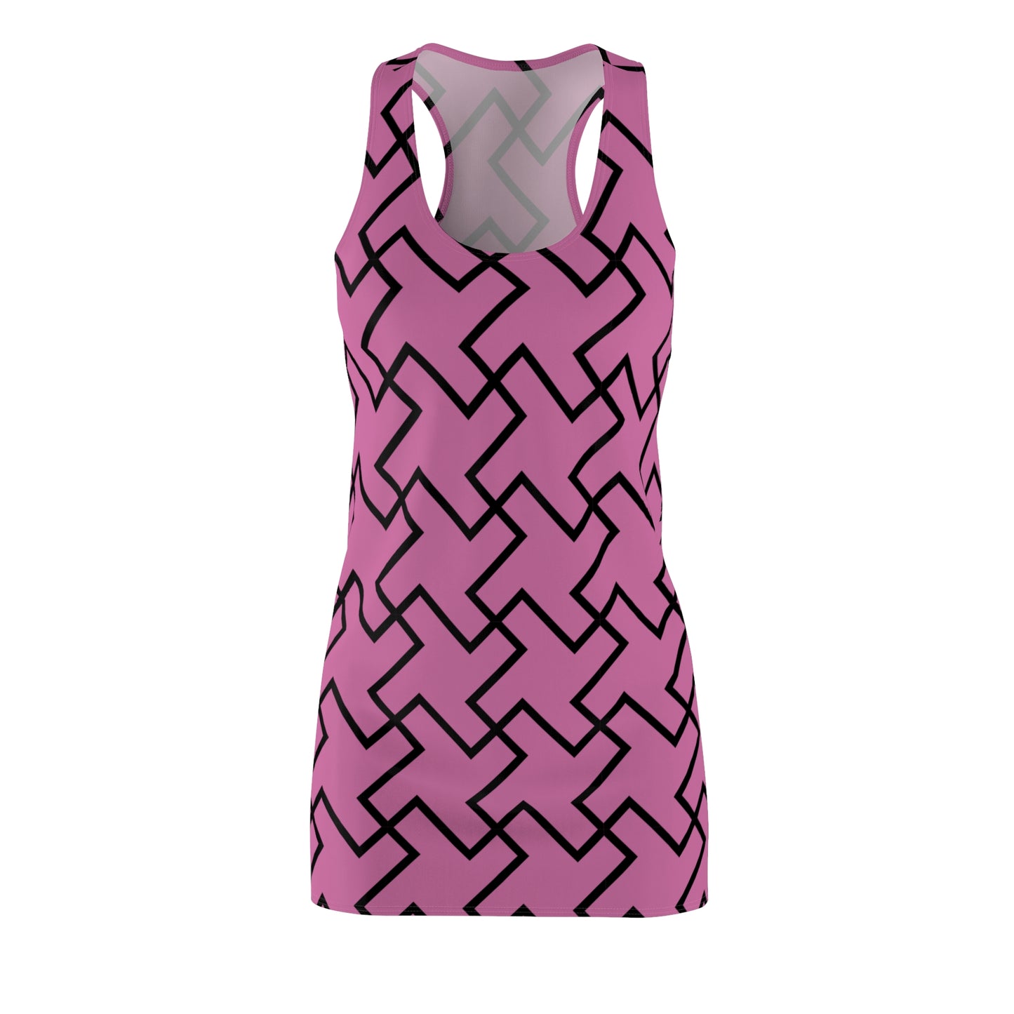 Rosanes Geometrie Racerback Kleid – Modern & Bequem