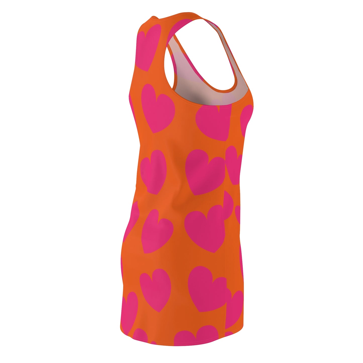 Oranges Damen Kleid Pink Herz Print Racerback Sommer Casual