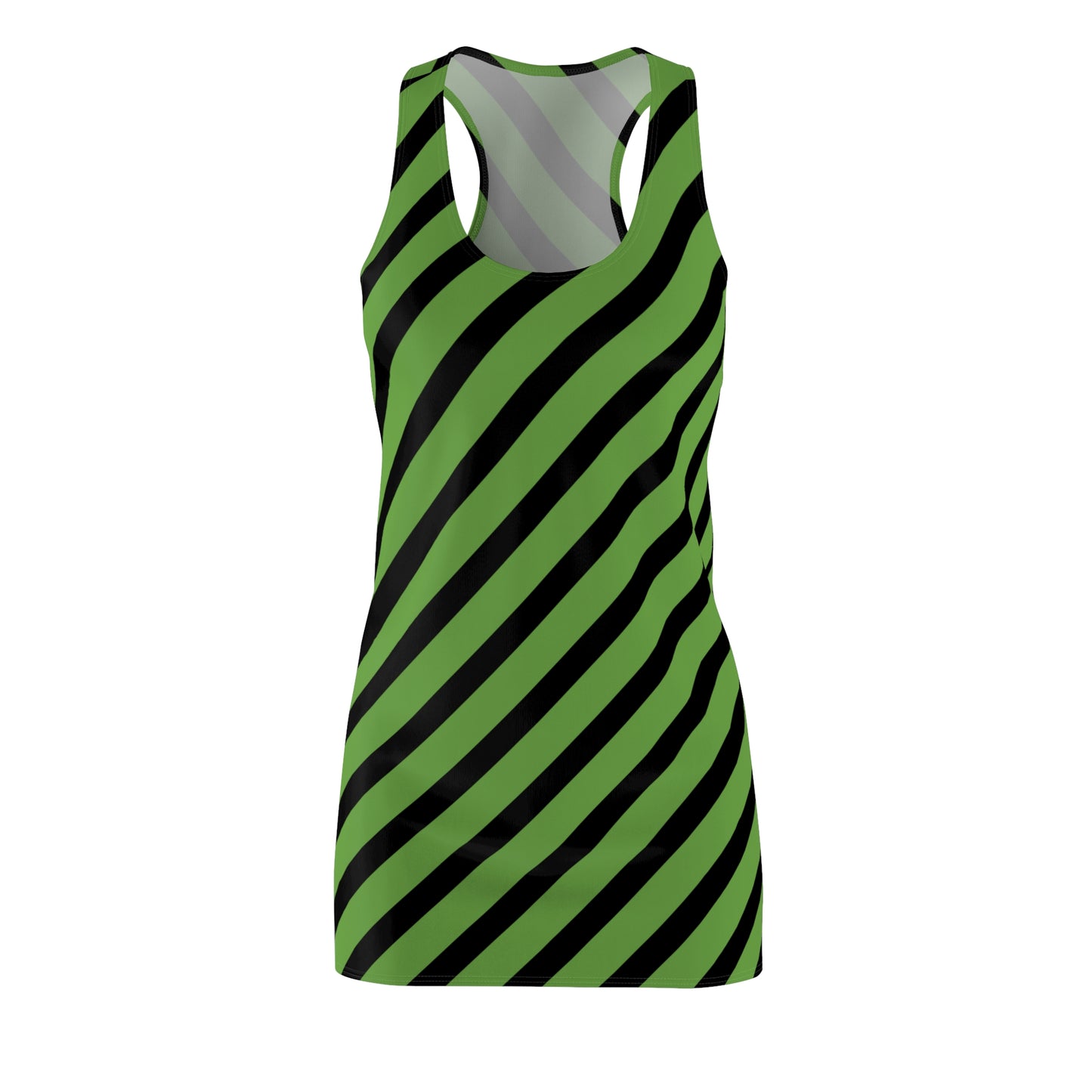 Streifen Racerback Kleid – Schwarz Grün Sommerkleid