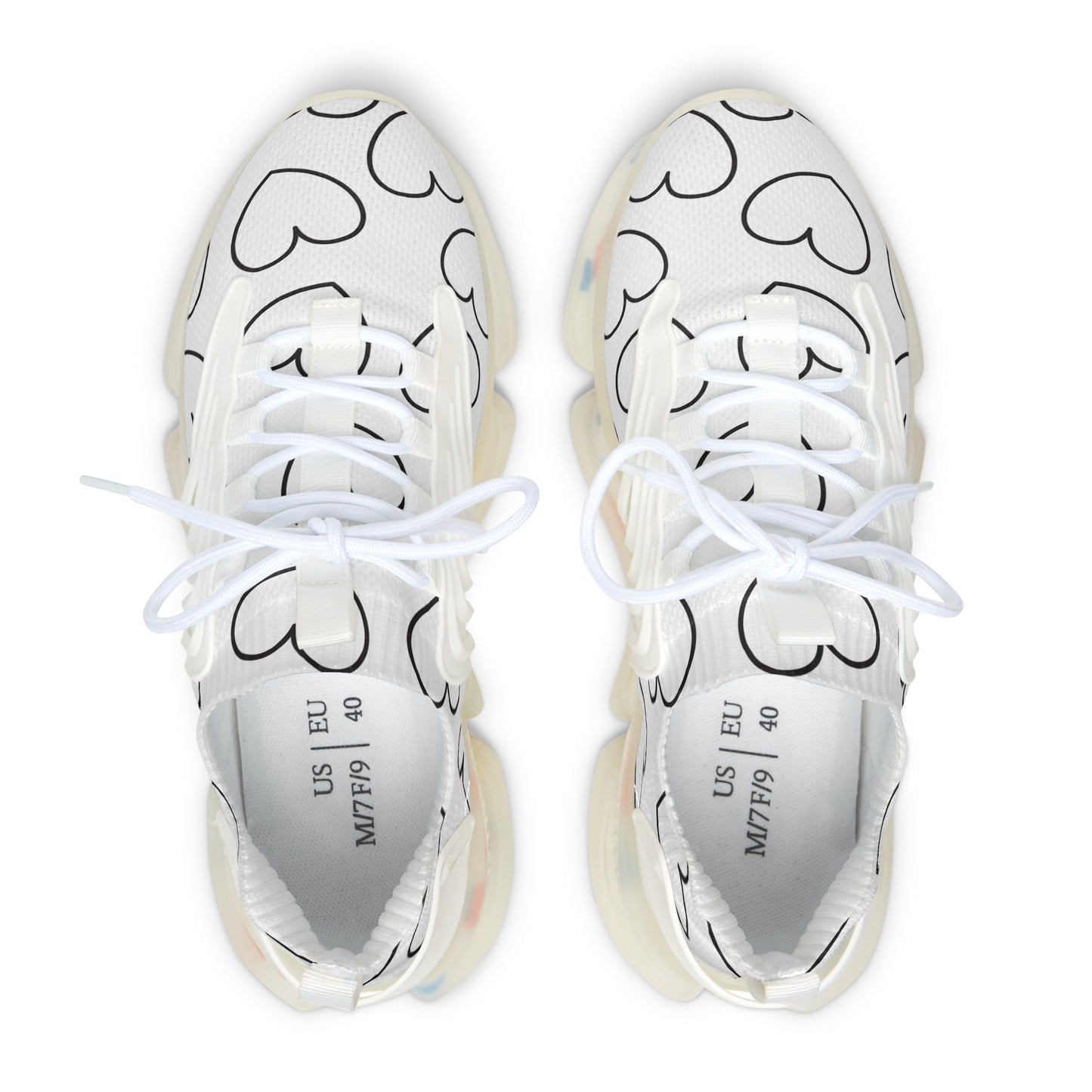 Damen Sneaker mit Herzmuster – Stylische Sportschuhe