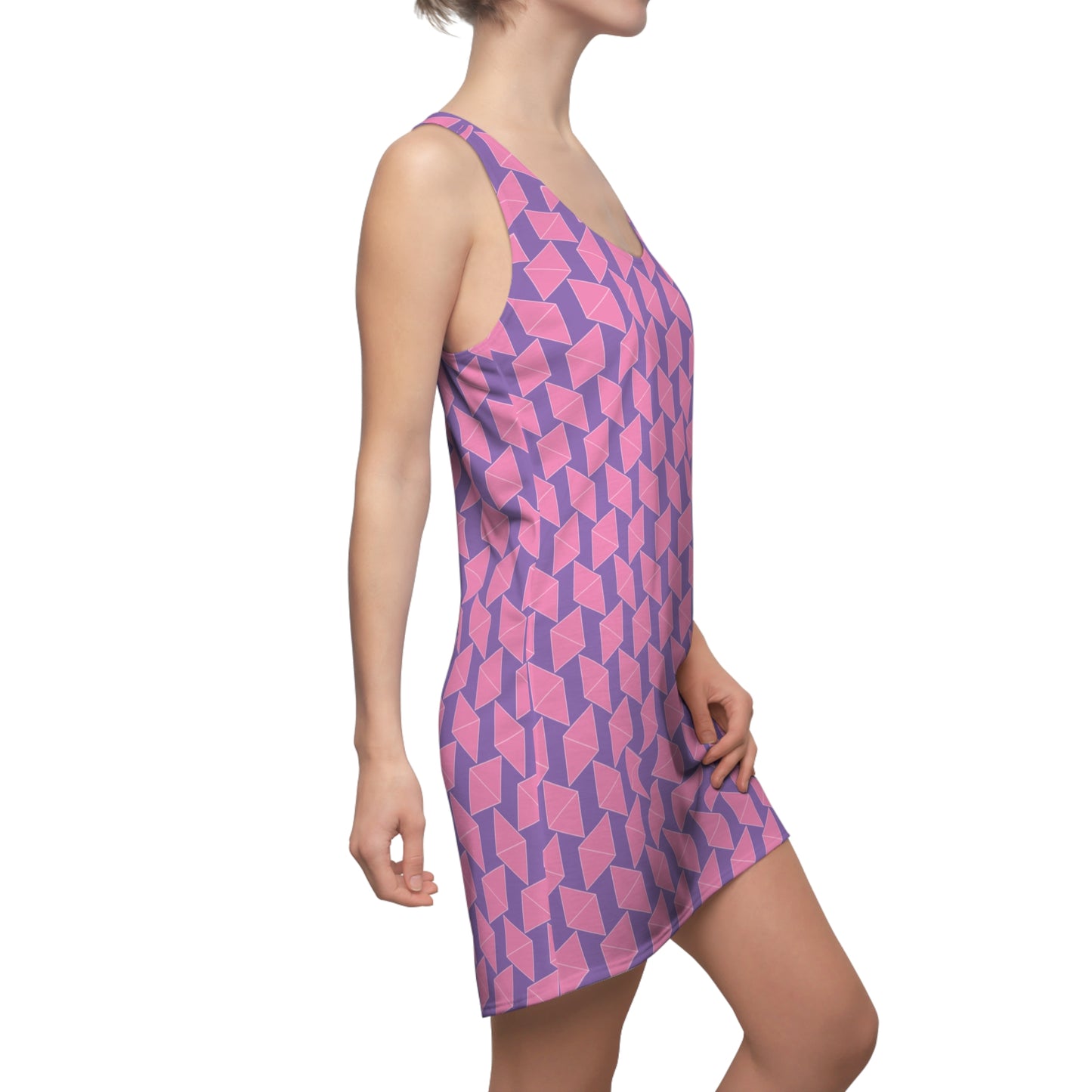 Pink Geometrie Racerback Kleid – Stylisches Sommerkleid