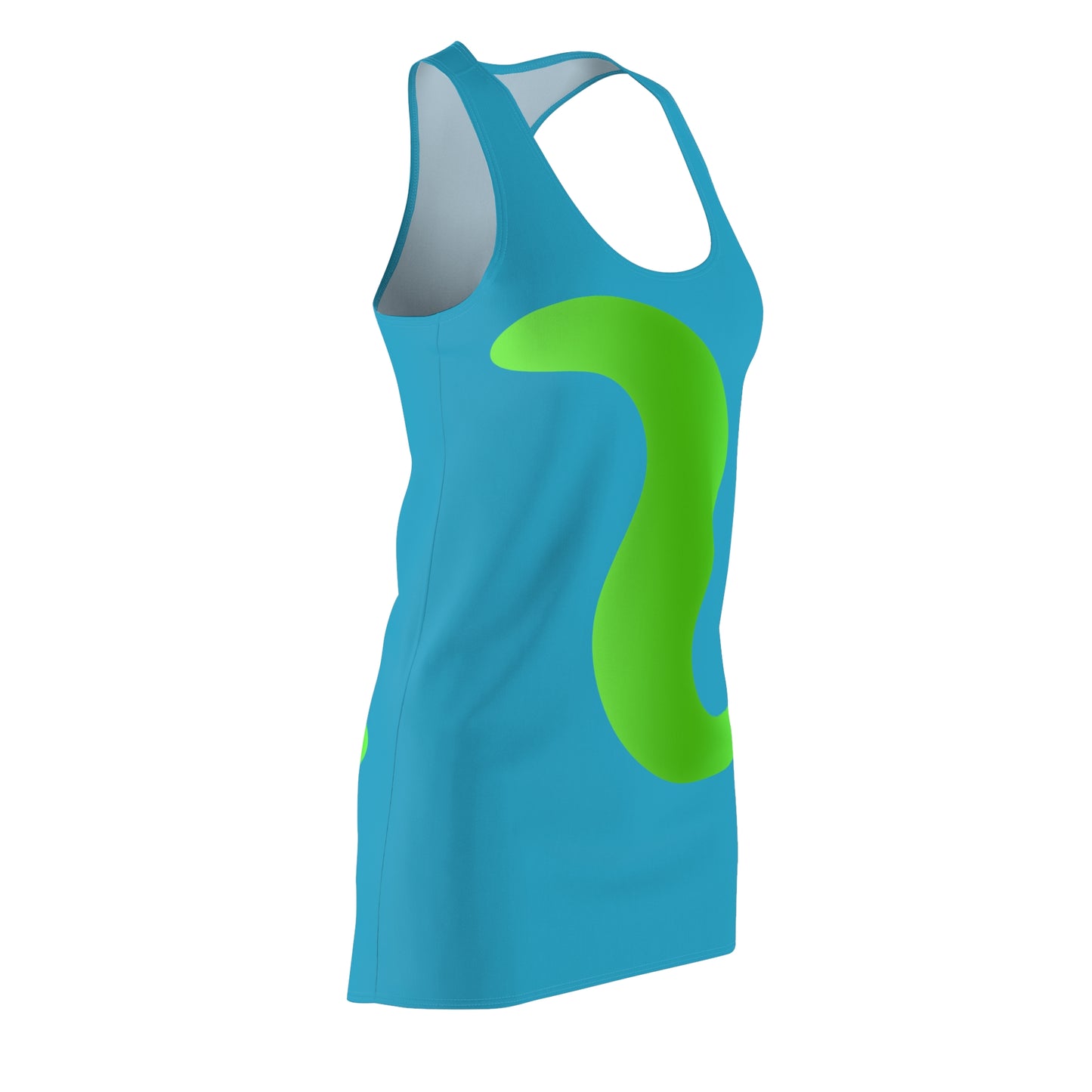 Türkis Grün Abstrakt Racerback Kleid – Stylishes Sommerkleid