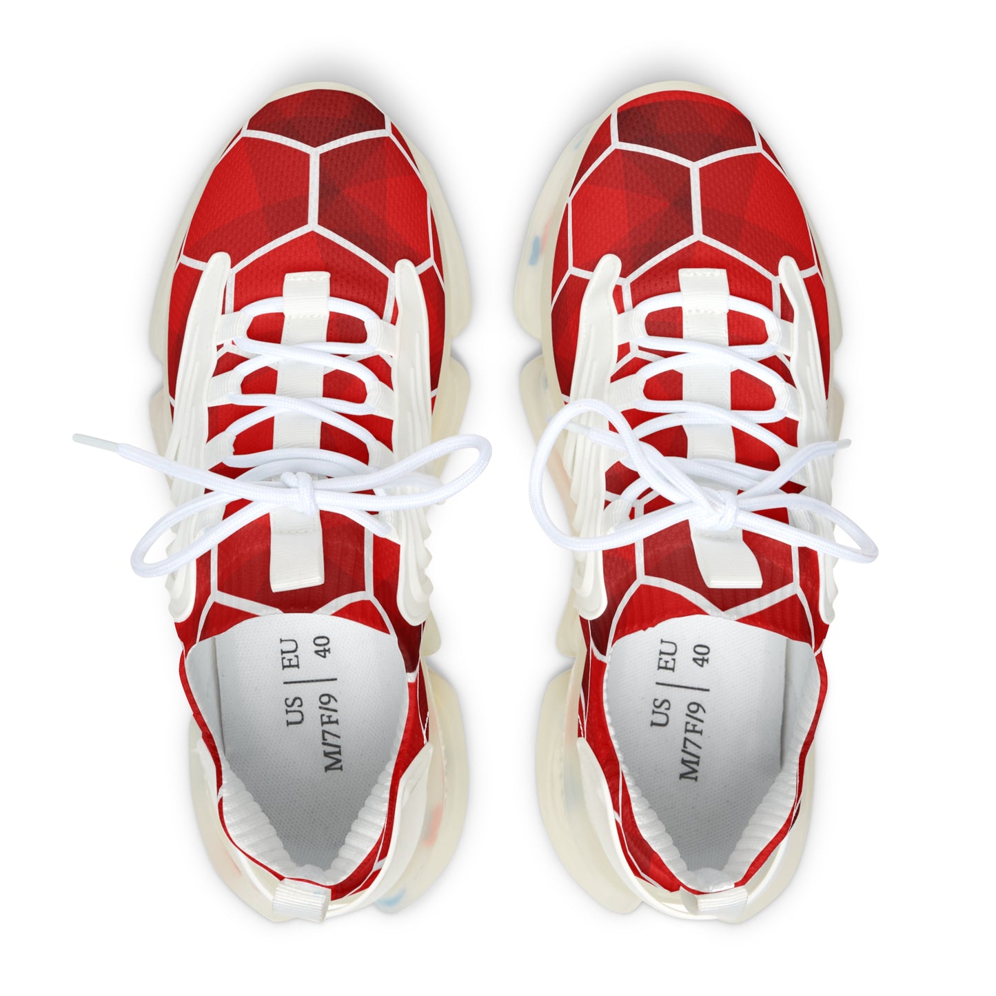 MauserDesign Damen Sneaker Rot Mesh Atmungsaktiv Bequeme Turnschuhe