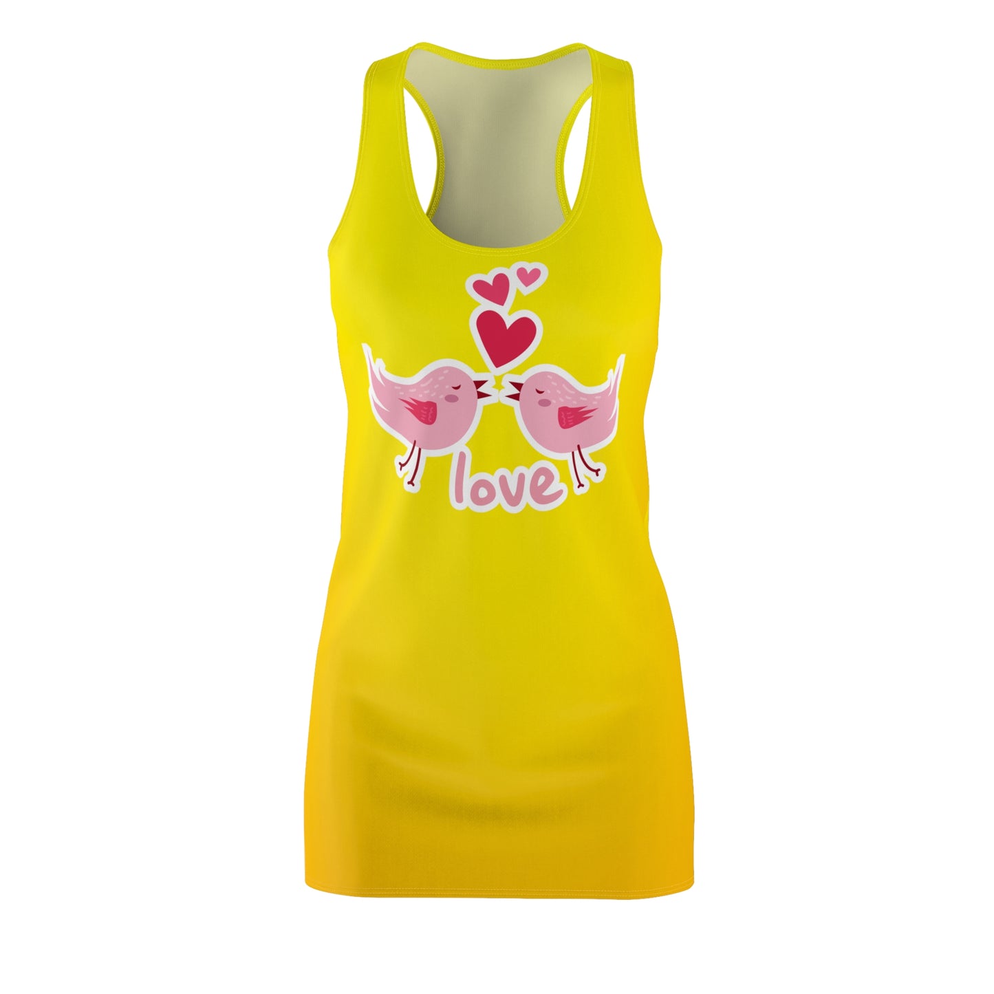 Lovebirds Racerback Kleid – Gelbes Sommerkleid