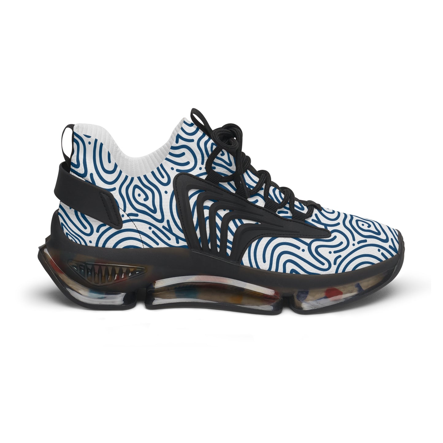 Damen Sneaker Blau Weiß Modern Design Atmungsaktiv