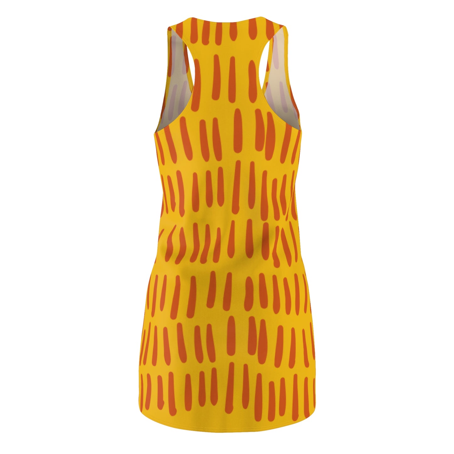 Gelb Orange Boho Racerback Kleid – Modernes Sommerkleid