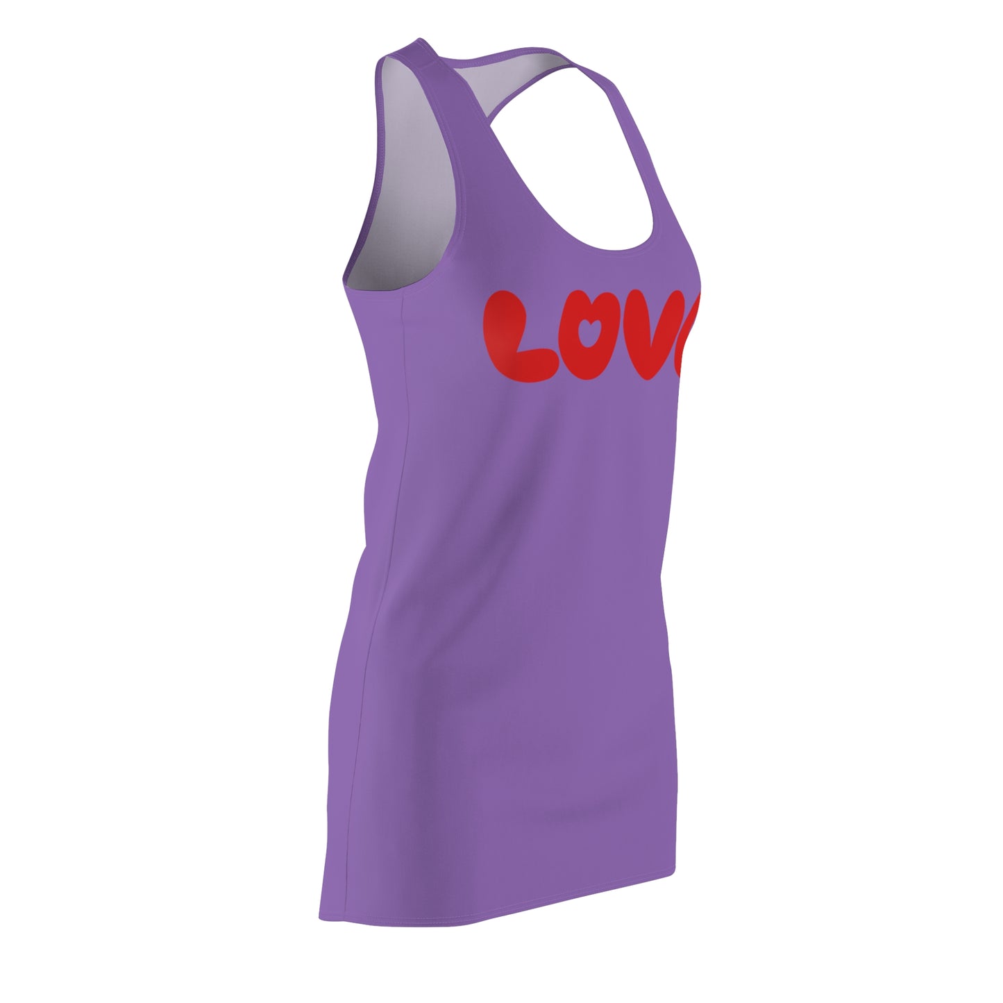 Love Racerback Kleid – Lila Rot Schriftzug Kleid
