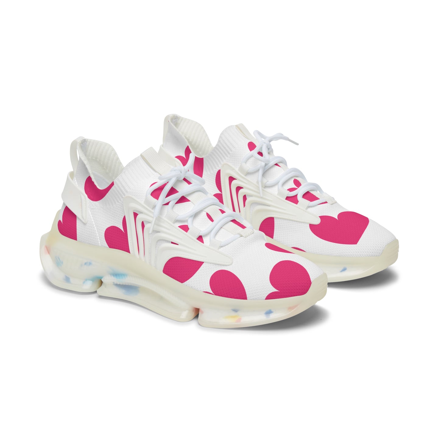Damen Sneaker mit Herzmuster – Stylische Sportschuhe