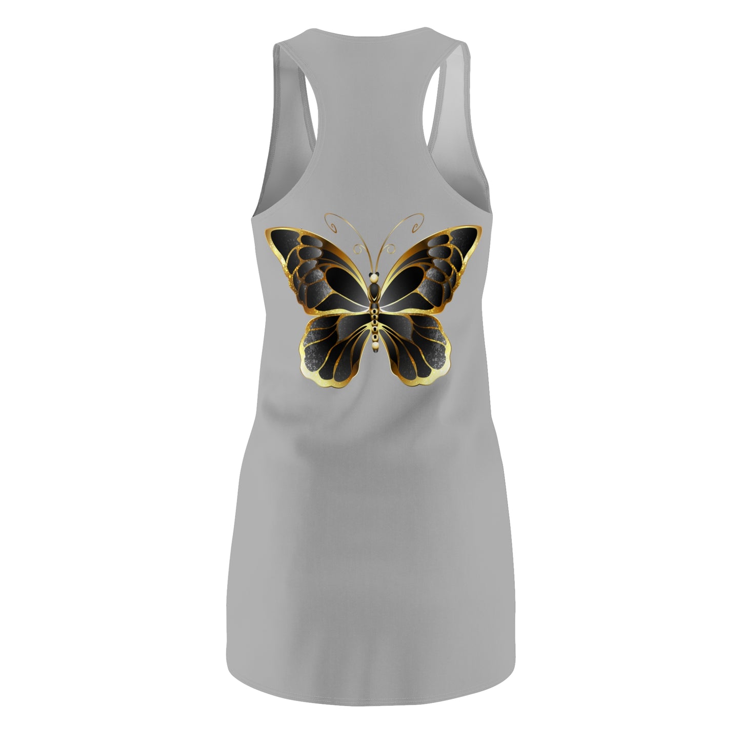 Grau Schmetterling Racerback Kleid Sommerkleid