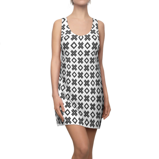 X-Muster Racerback Kleid – Modern & Sommerlich