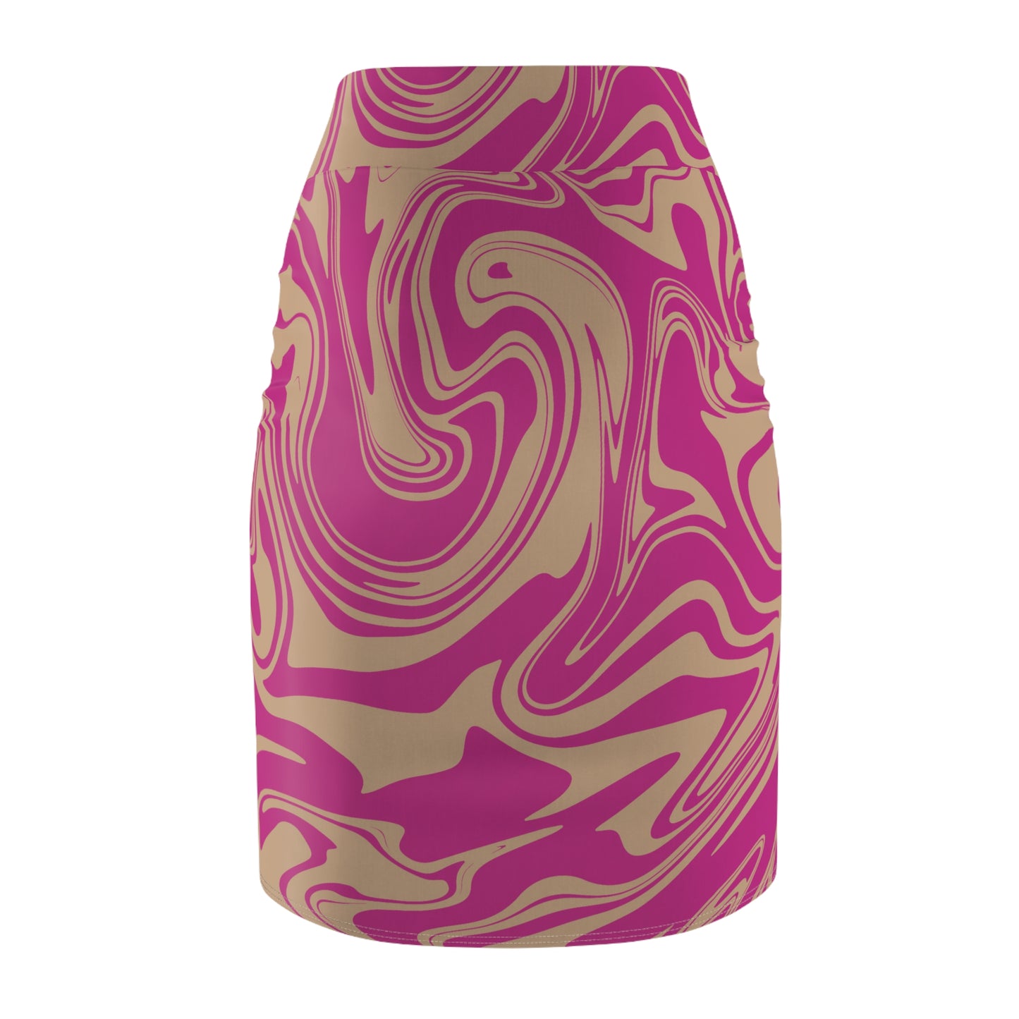 Damen Rock Marmor Print Bleistift Elegant Business Casual