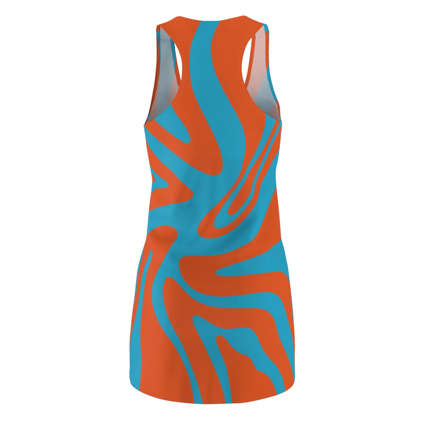 Türkises Damen Kleid Swirl Muster Racerback Sommer Bohemian Beach