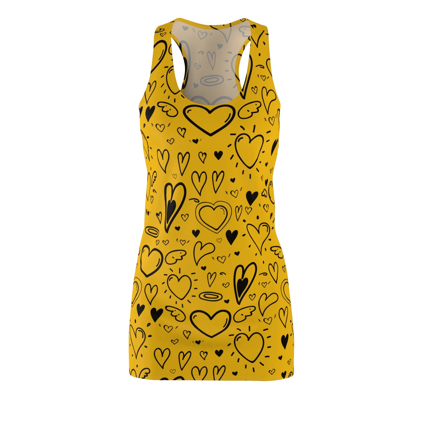 Herz Allover Racerback Kleid – Verspieltes Sommerkleid