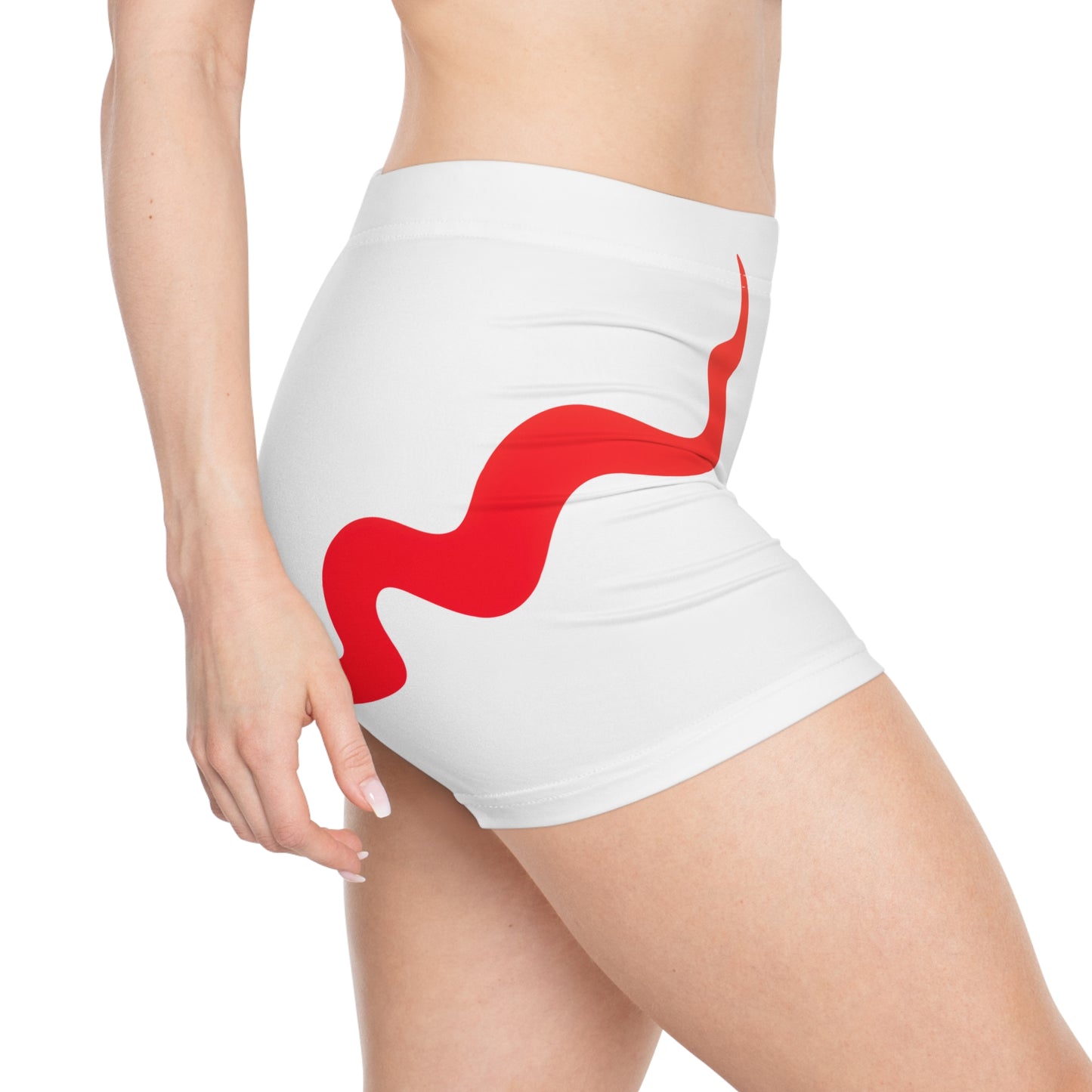 Damen Shorts Dynamic Red Wave Sportliche Activewear Sommer