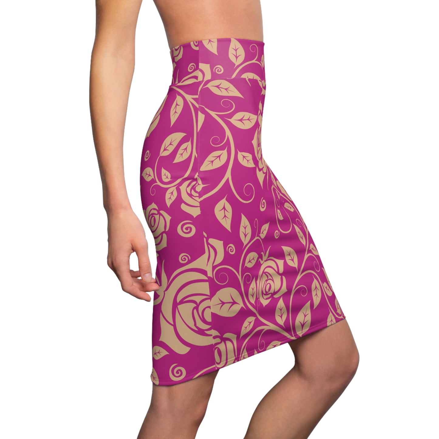 Damen Rock Floral Bleistift Elegant Business Event