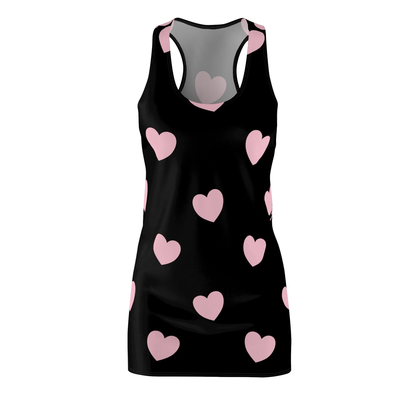 Rosa Herz Racerback Kleid – Romantisches Sommerkleid