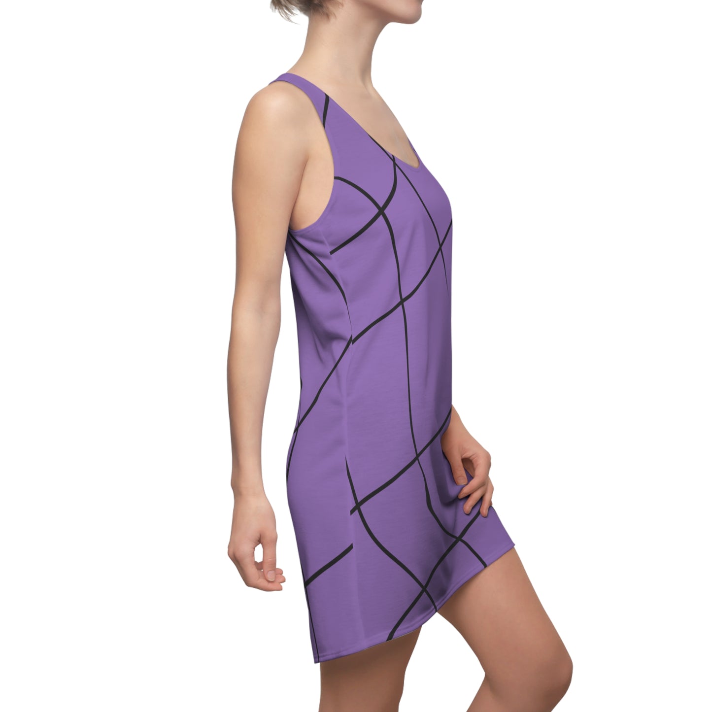 Abstrakt Linien Racerback Kleid – Modernes Sommerkleid