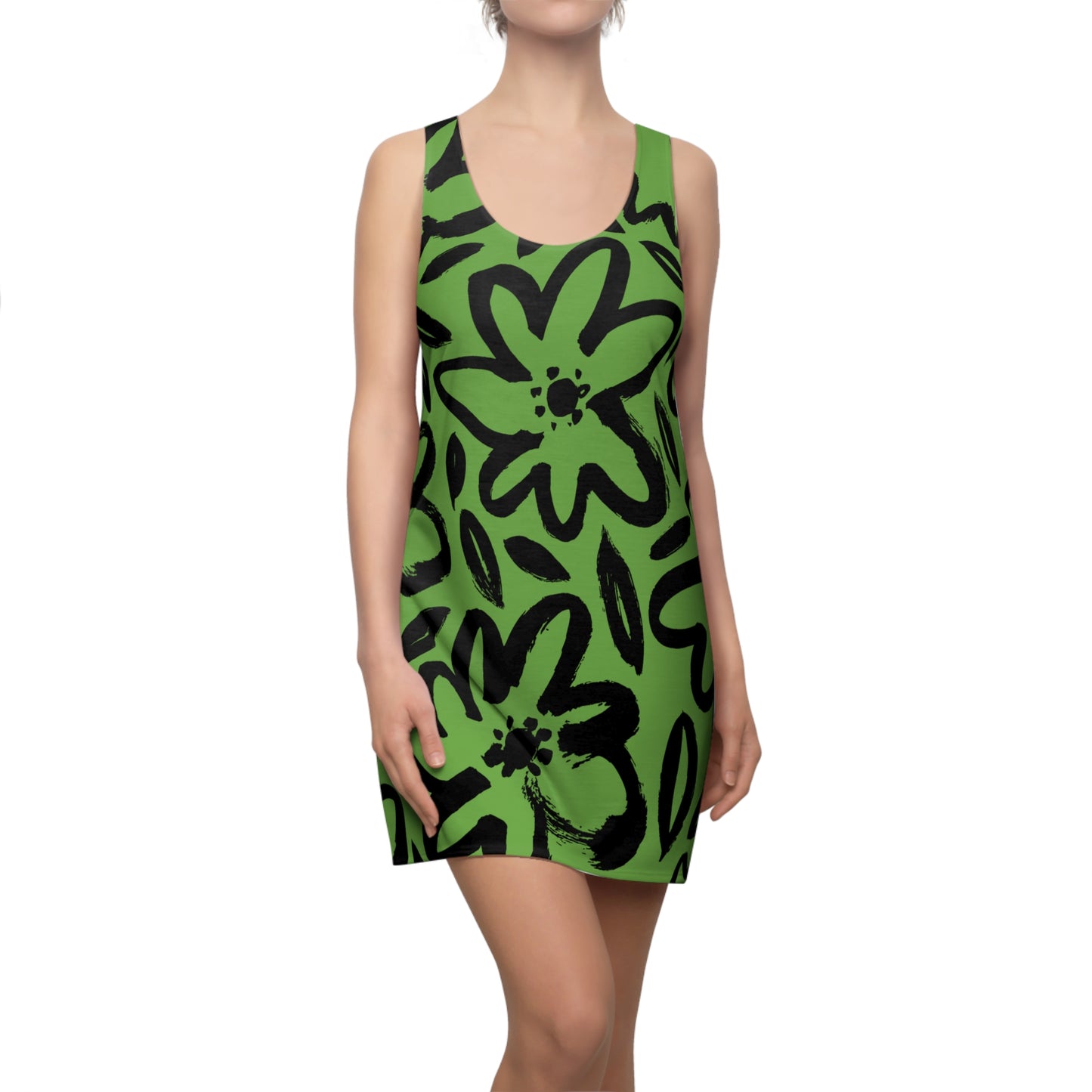 Racerback Kleid Damen Blumenmuster – Sommerkleid Strandkleid