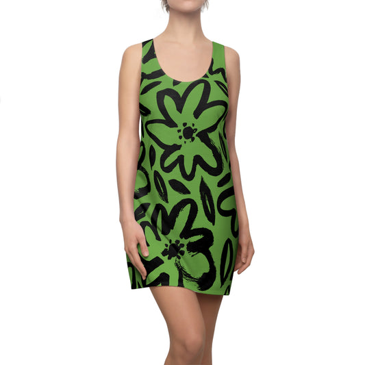 Racerback Kleid Damen Blumenmuster – Sommerkleid Strandkleid