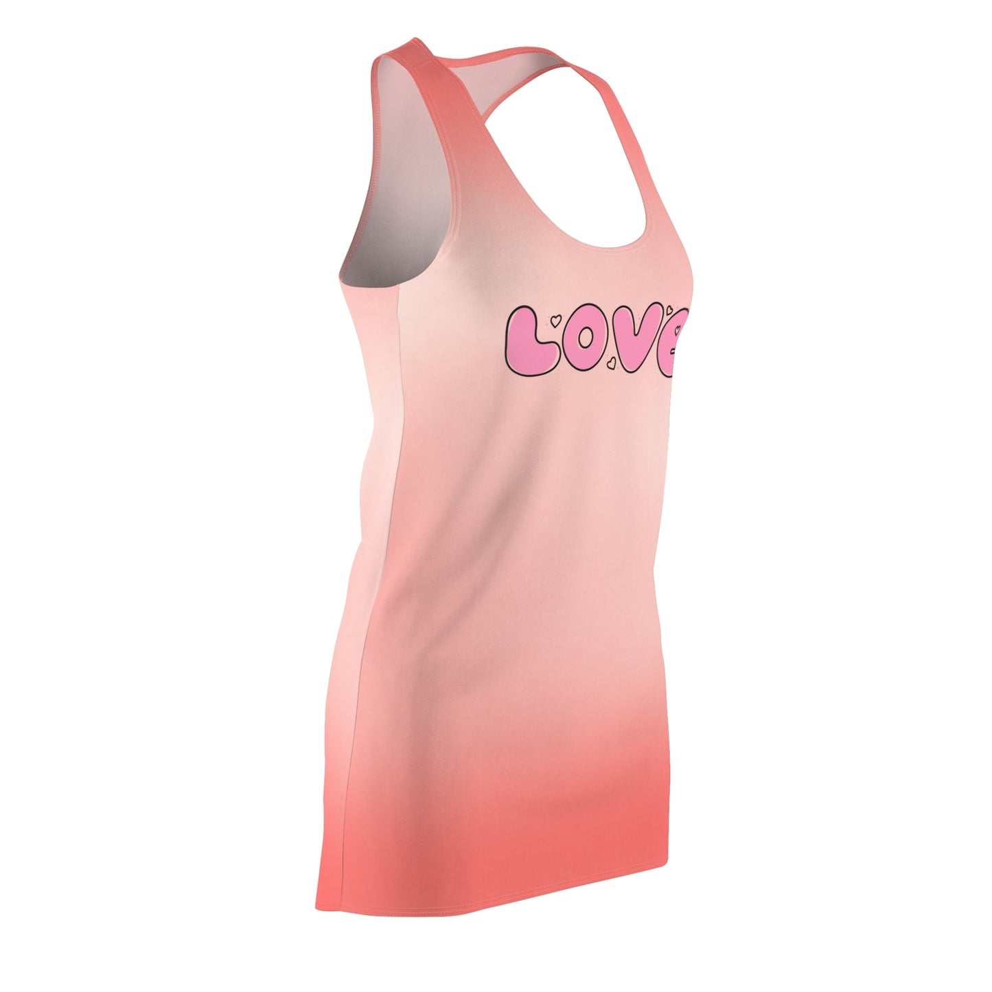 Love Gradient Racerback Dress for Women – Cute Summer Style, Casual Sleeveless Dress, Romantic Outfit, Trendy Fashion