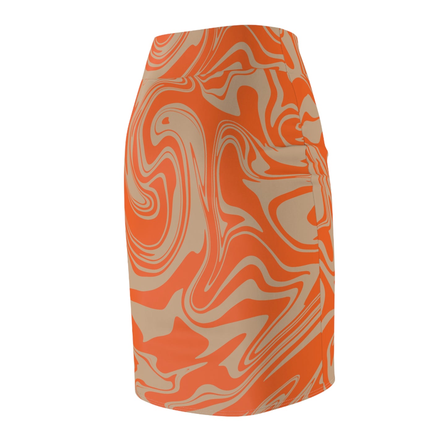 Damen Rock Marmor Print Bleistift Elegant Business Casual
