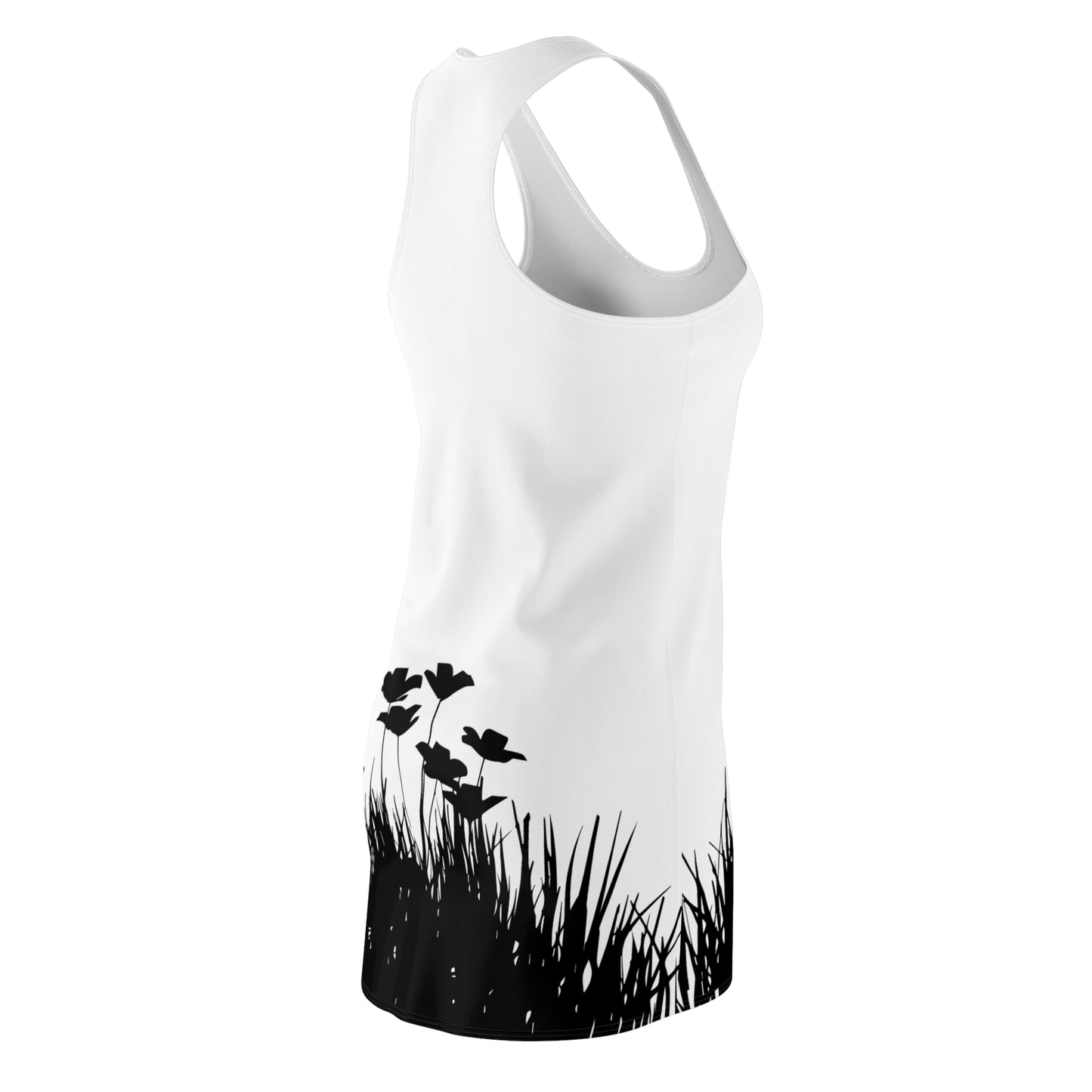 Racerback Damenkleid – Botanisches Sommerkleid, Ärmelloses Freizeitkleid