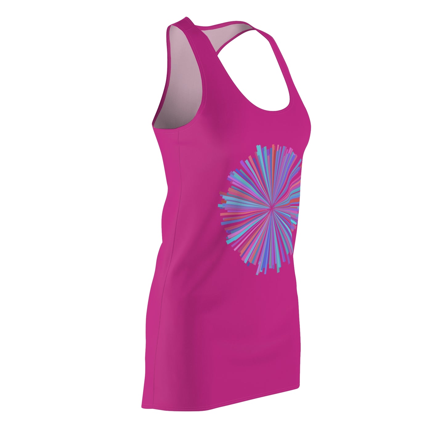 Racerback Kleid mit Aquarell-Muster – Pinkes Sommerkleid, elegant & leicht