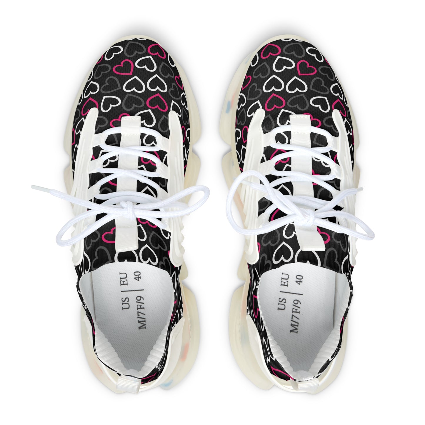 Damen Sneaker mit Herzmuster – Stylische Sportschuhe