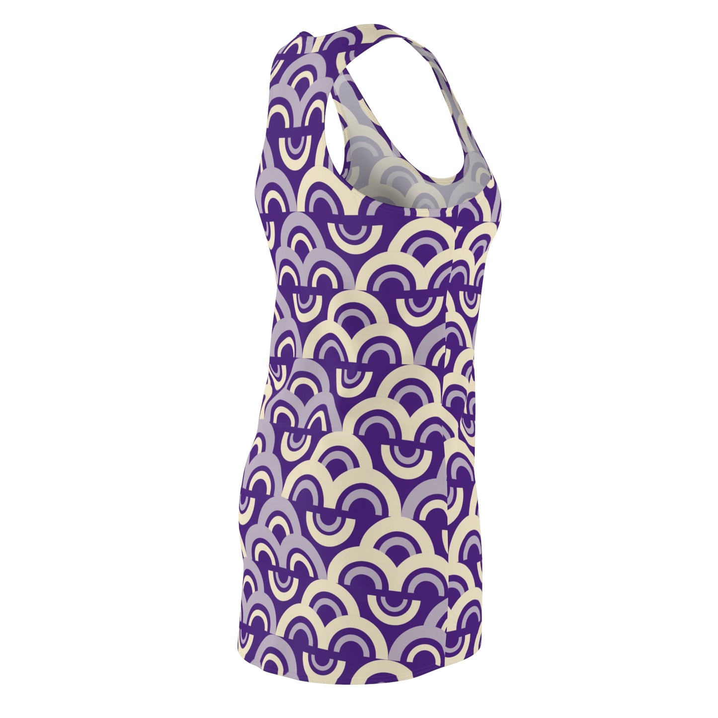 Damen Racerback Kleid Lila Pastell Bogenmuster Bequemes Freizeitkleid