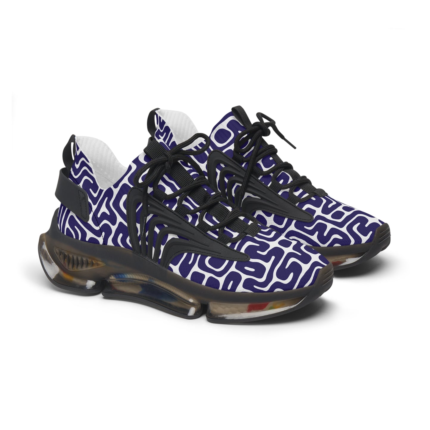 Damen Sneaker Blau Weiß Modern Design Atmungsaktiv