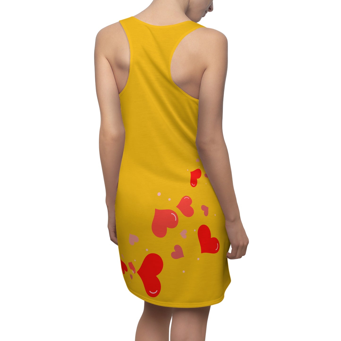 Gelb Herz Racerback Kleid – Elegantes Valentinstag Outfit