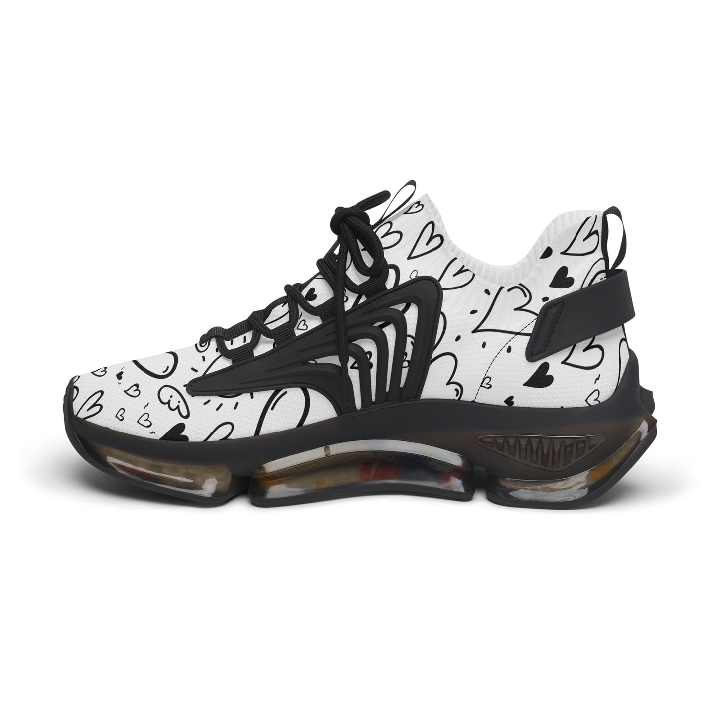 Damen Sneaker mit Herzmuster – Stylische Sportschuhe