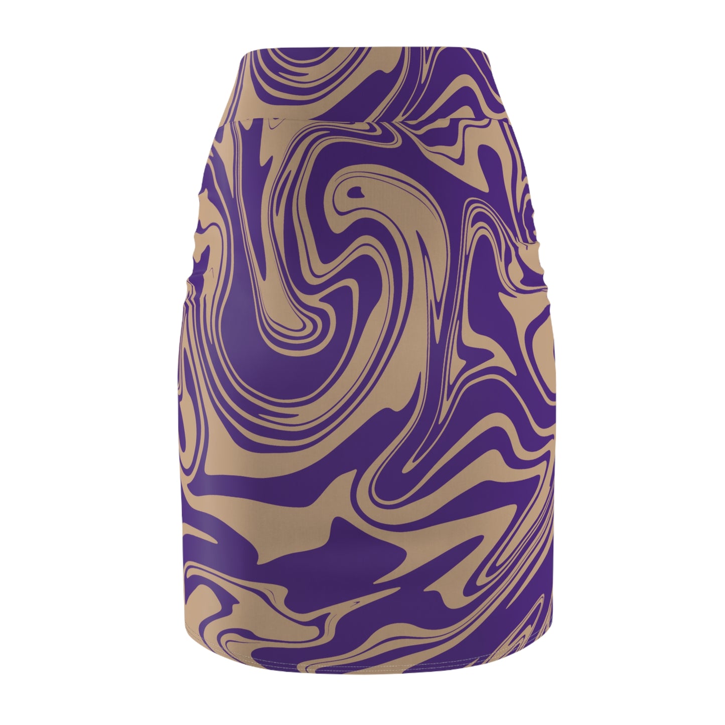 Damen Rock Marmor Print Bleistift Elegant Business Casual