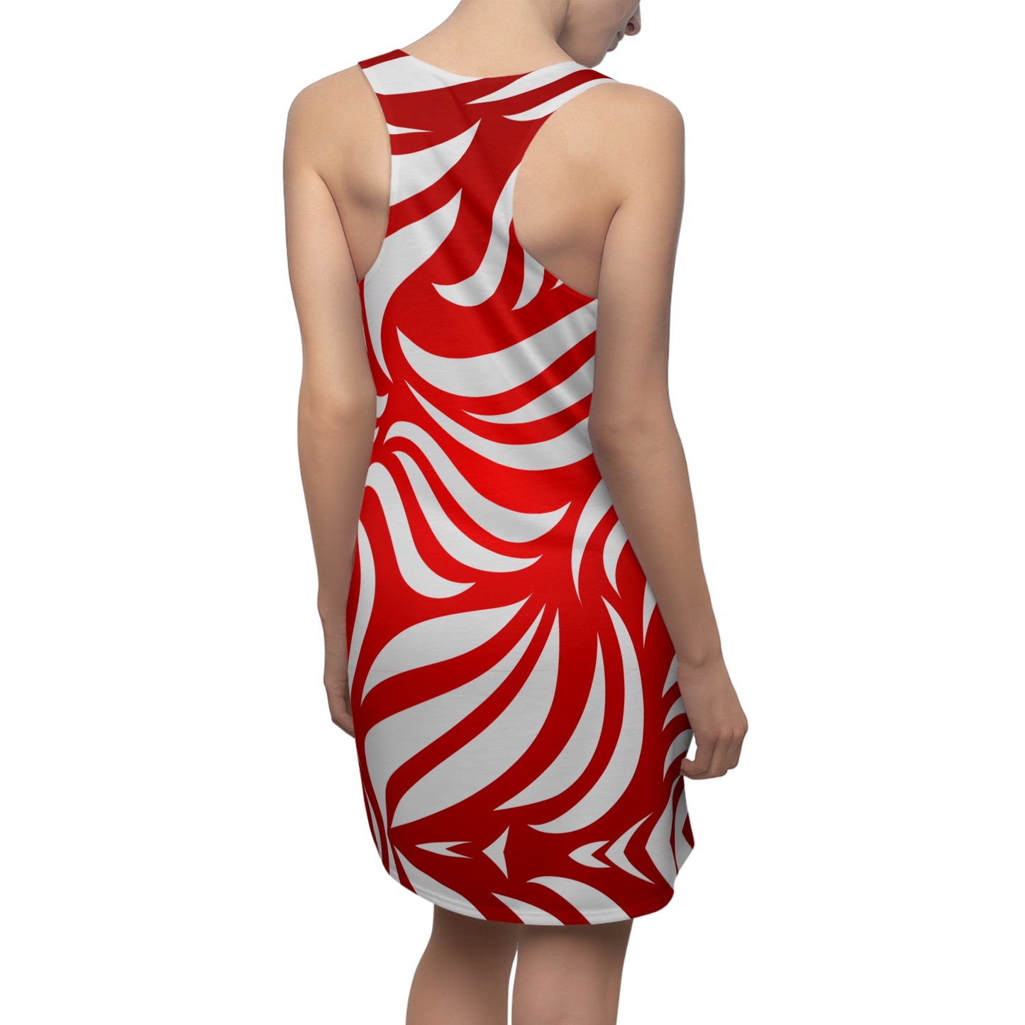 Racerback Damen Kleid Rot Farbverlauf Muster Racerback Sommer Party
