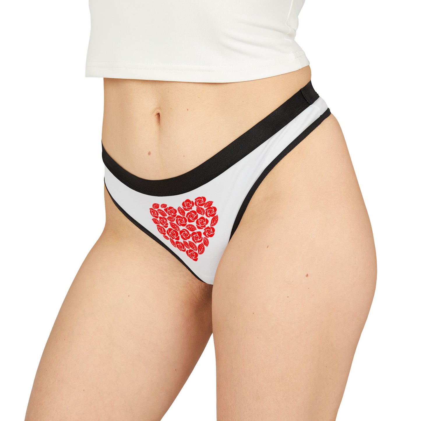 Damen Thong Unterwaesche Bequeme Atmungsaktive Slips mit Herzchen