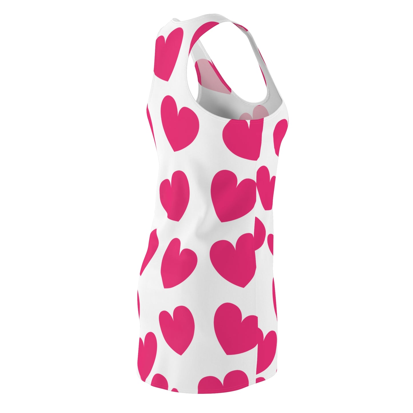 Damen Kleid Pink Herz Print Racerback Sommer Casual