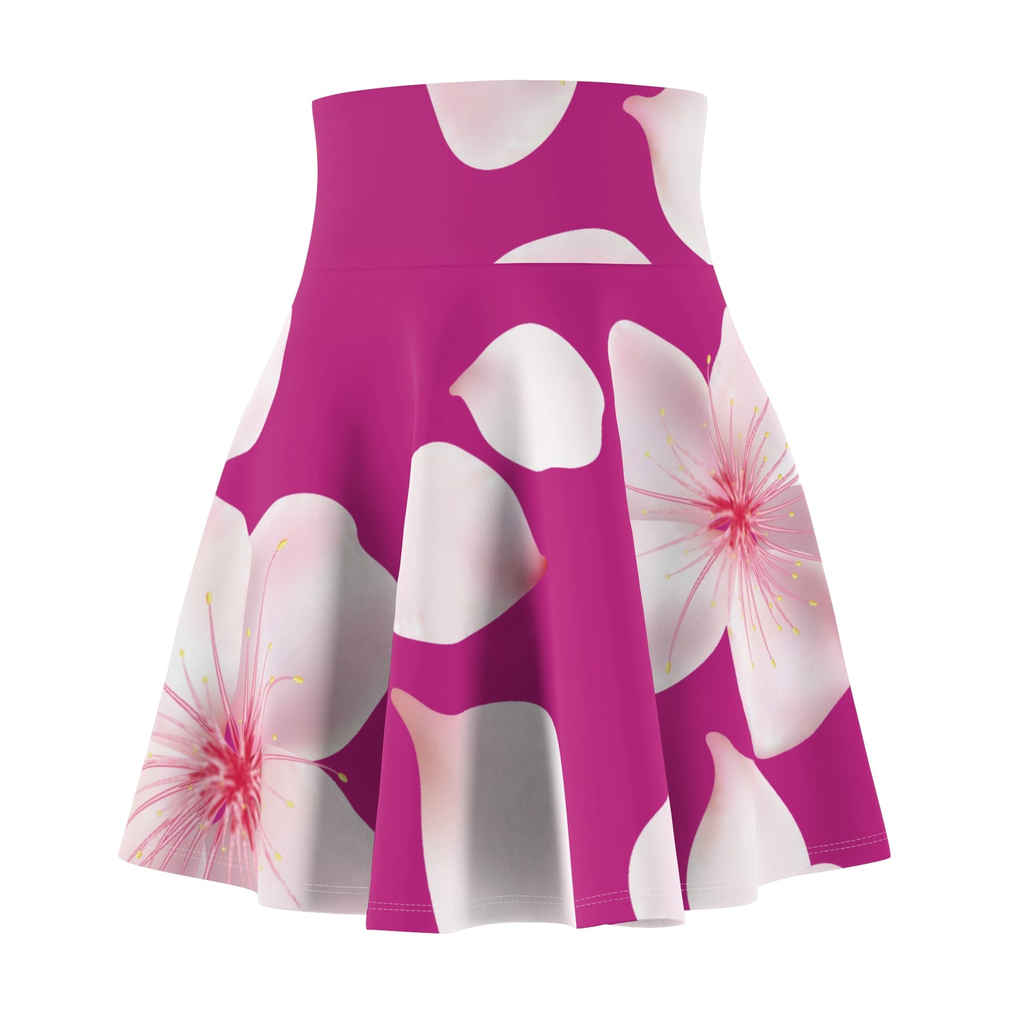 Pinker Damen Rock Blütenmuster Skater Elegant Sommer Casual