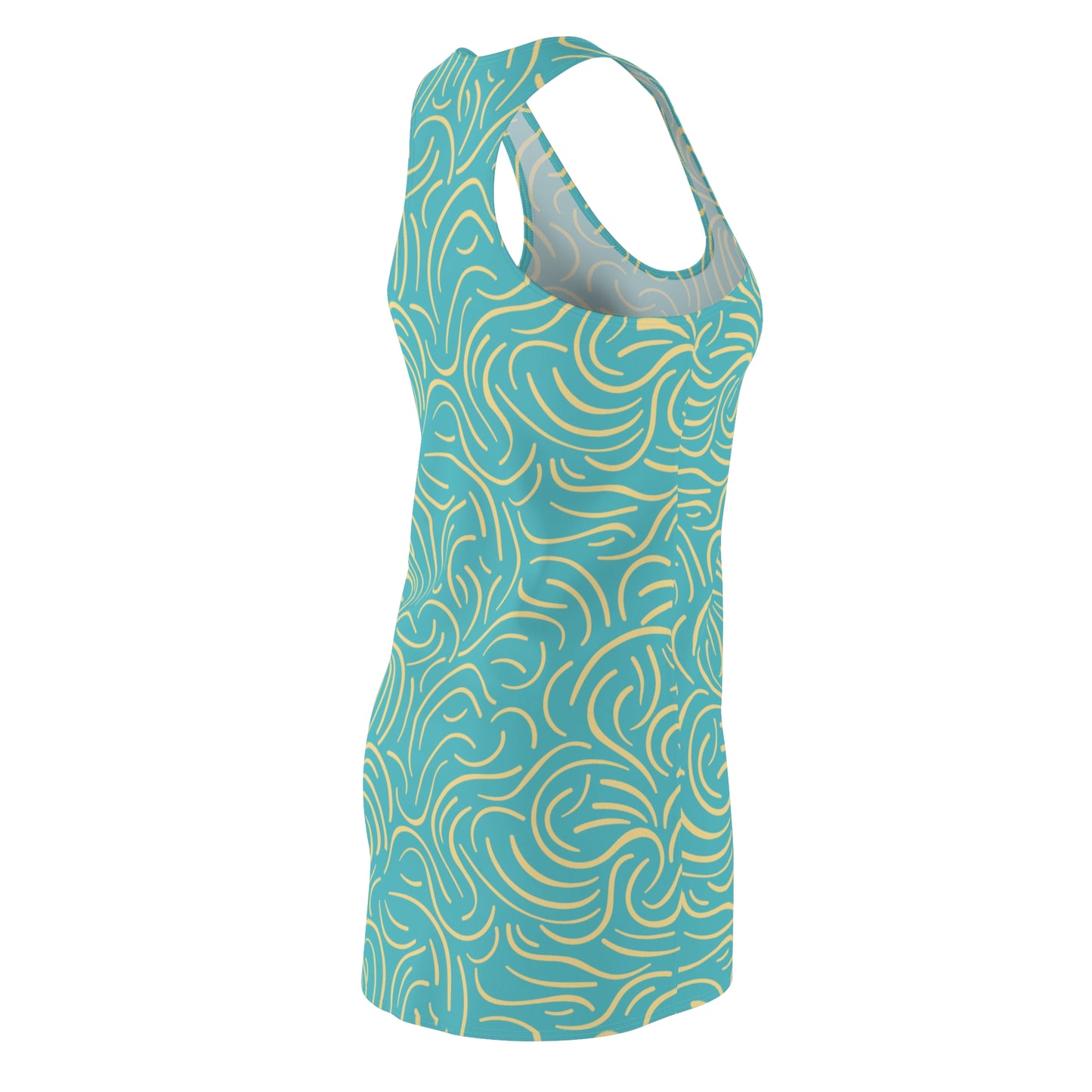 Türkis Wirbel Racerback Kleid – Trendige Sommer Damenmode